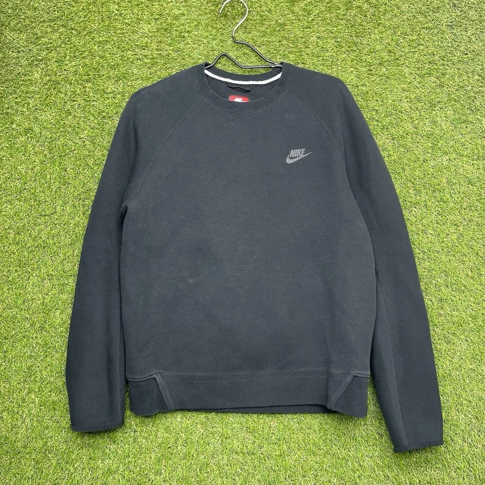 Vintage Nike Tech Hoodie Mens Medium Black Sweatshirt Full Zip Up Sportswear Y2K